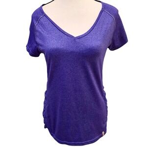 Tangerine Athletic Shirt‎ Womens Small Purple V Neck Ruched Side Activewear Top
